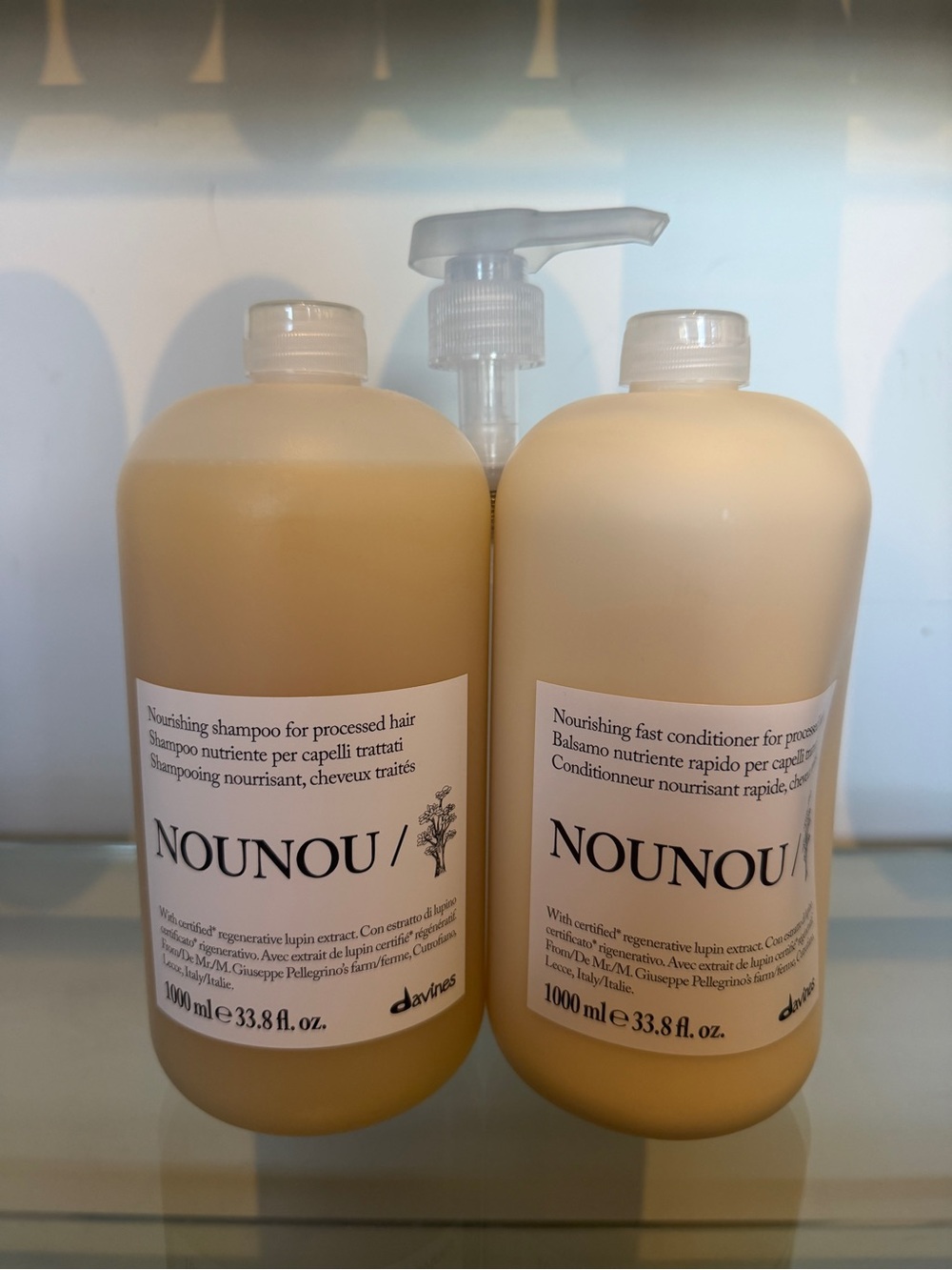 Davines NOUNOU Hair Care Duo - New Professional Size Shampoo and Conditioner
